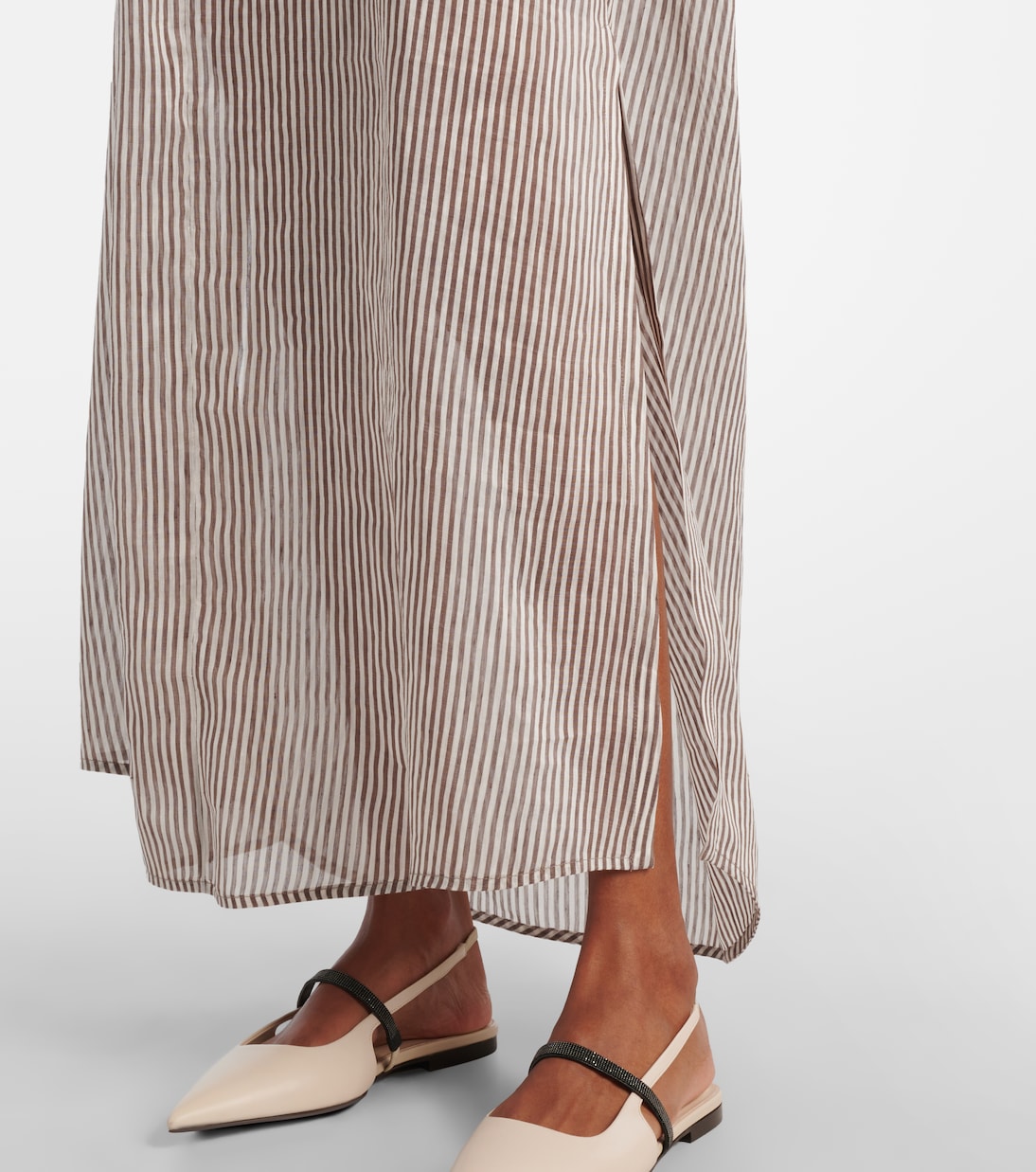 Hemdblusenkleid aus Leinen und Seide | Brunello Cucinelli