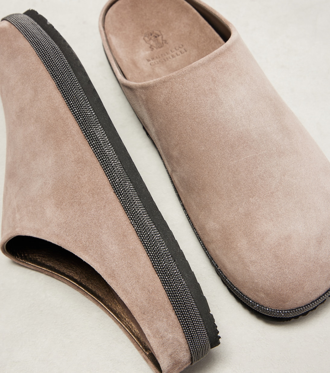 Monili suede clogs | Brunello Cucinelli