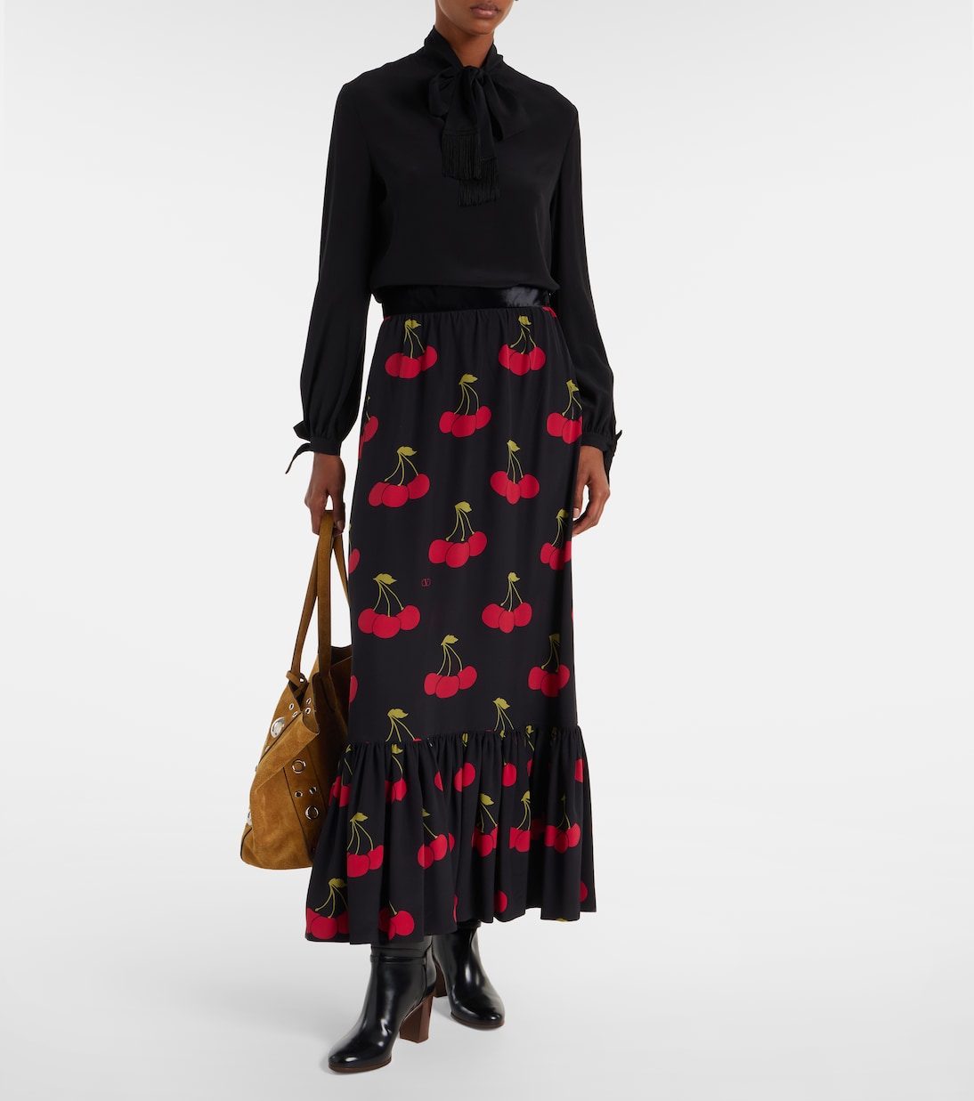 Printed silk maxi skirt | Valentino