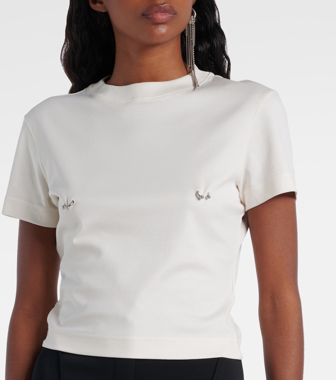 Verziertes T-Shirt aus Baumwoll-Jersey | Mugler