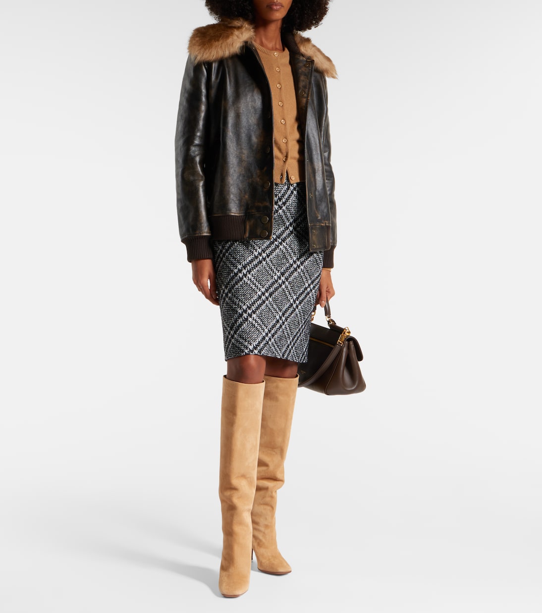 Overknee-Stiefel aus Veloursleder | Dolce&Gabbana