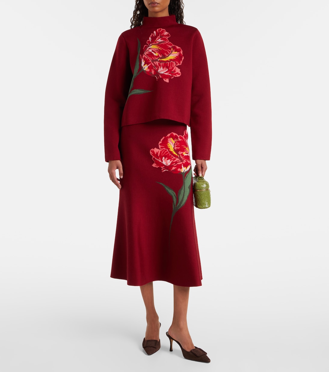 Pullover in jacquard di cotone e lana  | Carolina Herrera