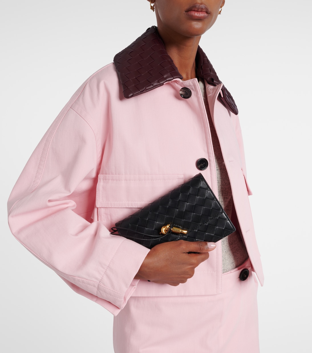 Andiamo Intrecciato leather shoulder bag | Bottega Veneta