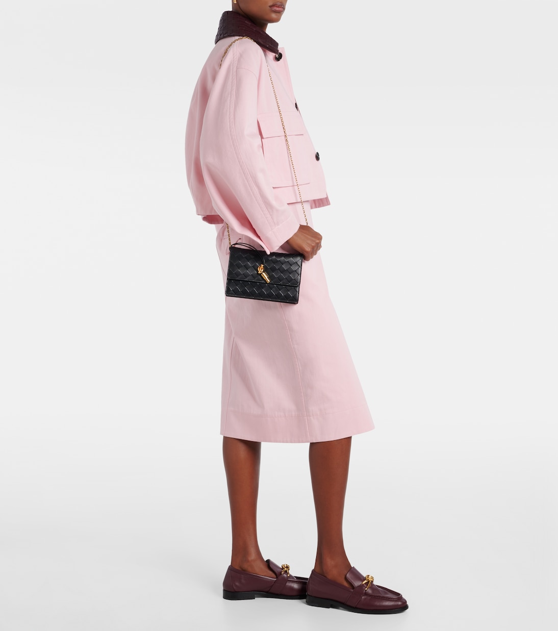 Andiamo Intrecciato leather shoulder bag | Bottega Veneta