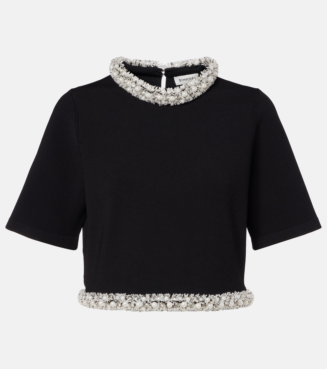 Ozelle embellished knitted crop top | Simkhai