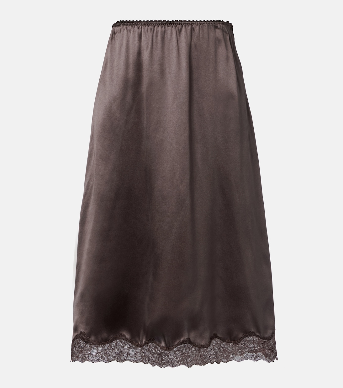 Lace-trimmed silk satin slip skirt | Magda Butrym