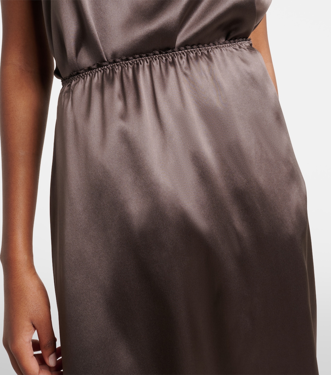 Lace-trimmed silk satin slip skirt | Magda Butrym