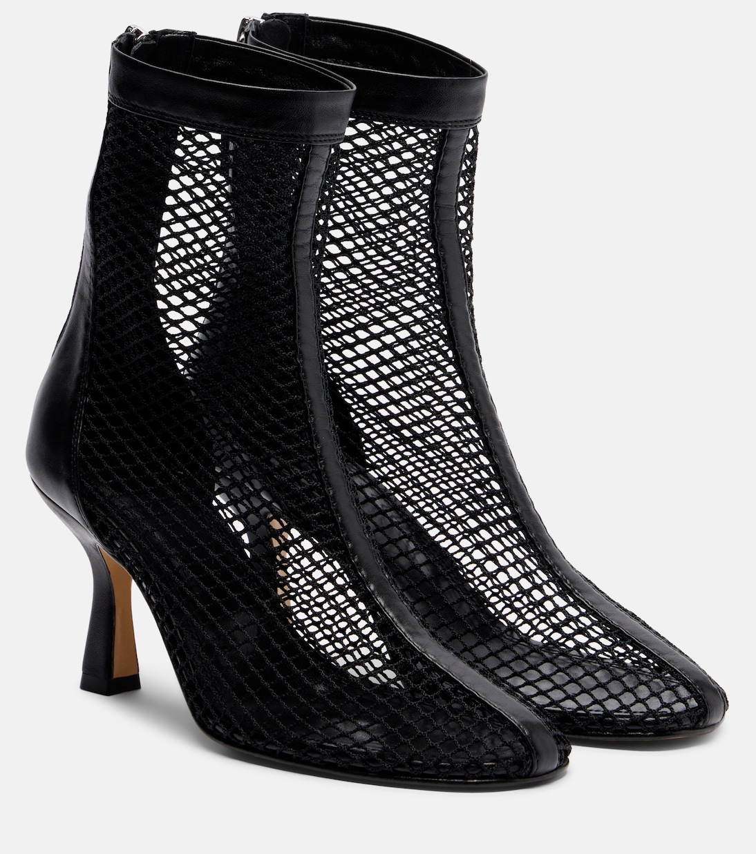 Fira leather-trimmed fishnet ankle boots | Souliers Martinez