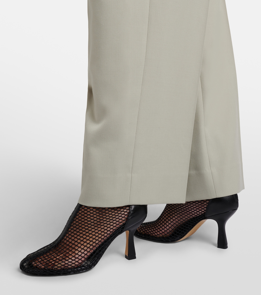 Fira leather-trimmed fishnet ankle boots | Souliers Martinez