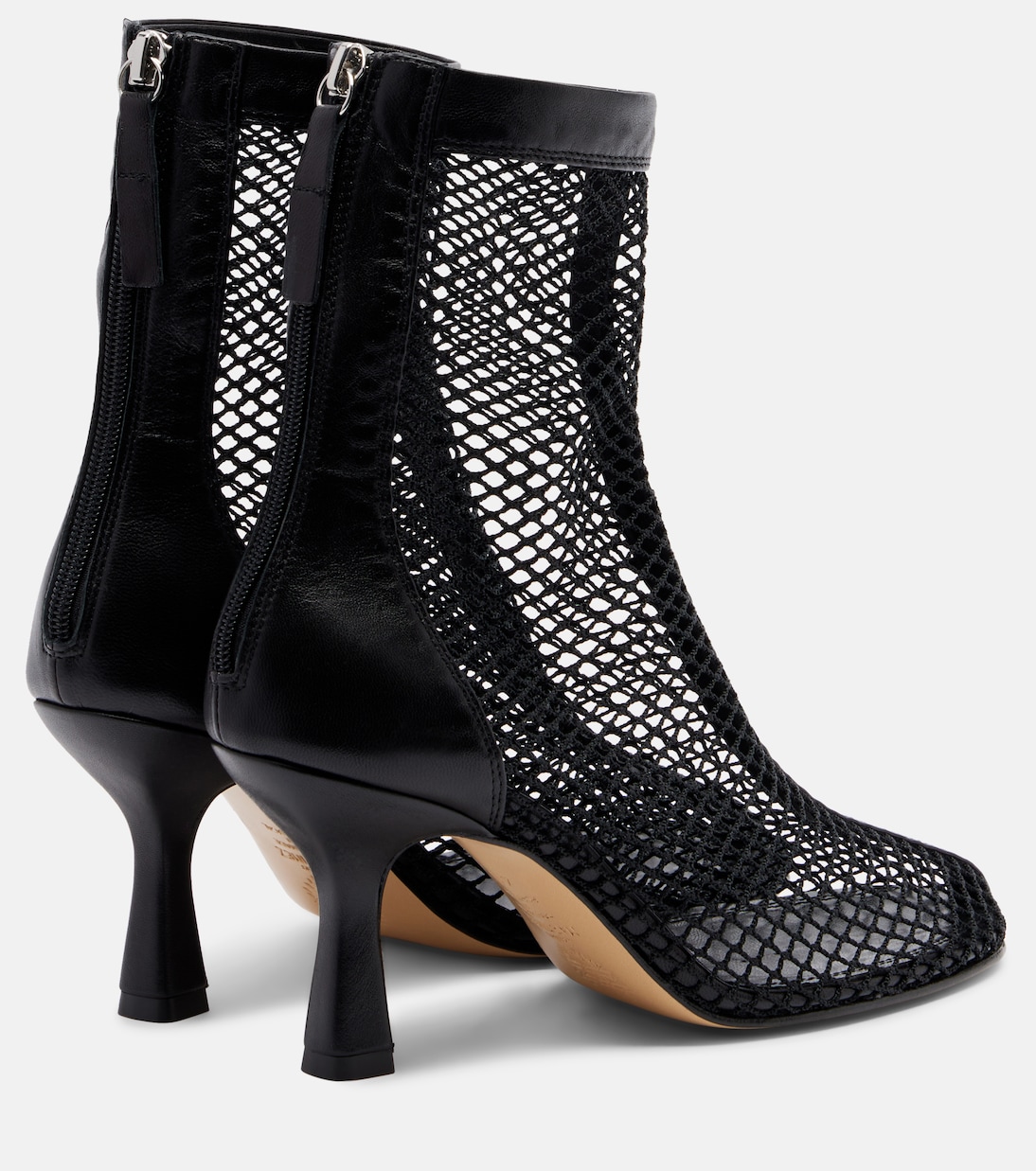 Fira leather-trimmed fishnet ankle boots | Souliers Martinez