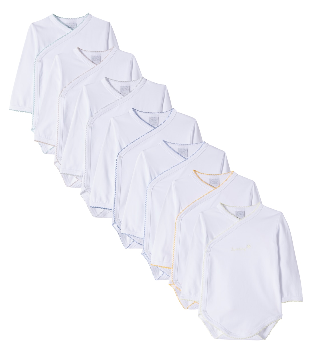 Baby set of 7 cotton-blend onesies | Pepa London