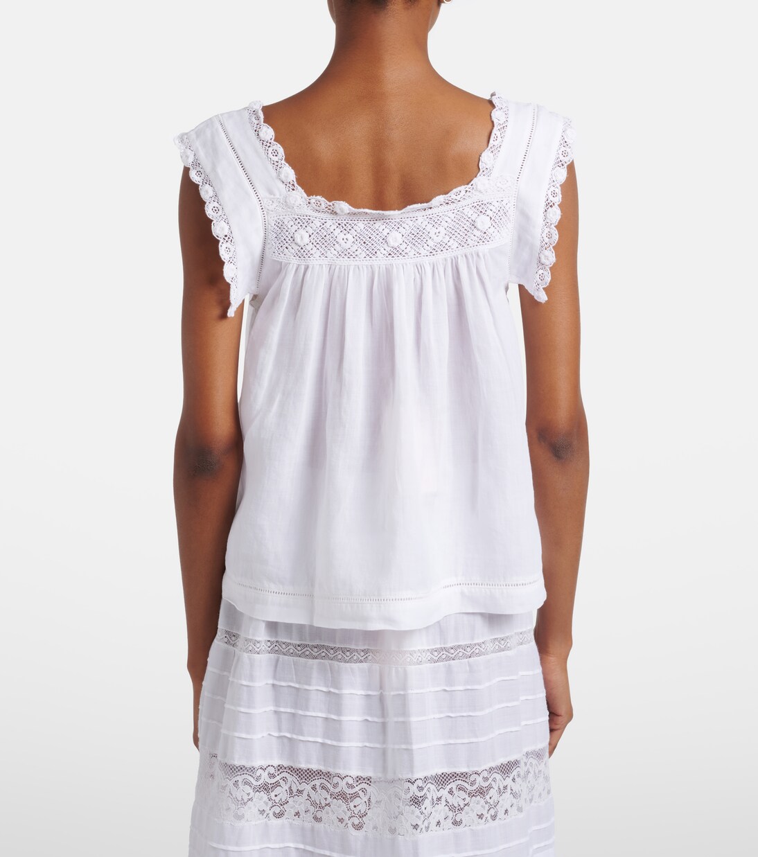 Aphra lace-trimmed ramie top | Dôen