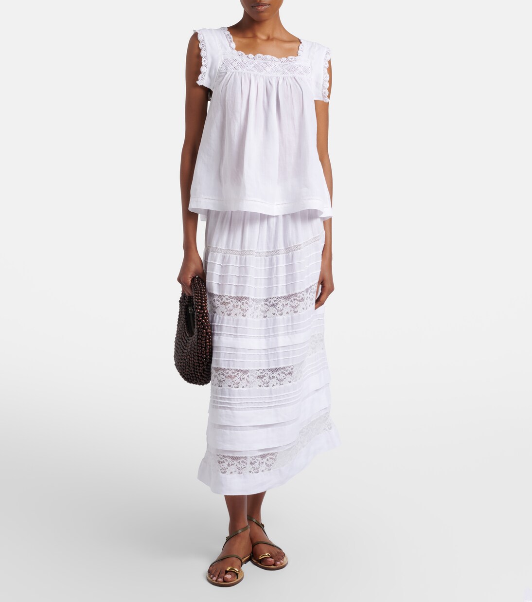 Aphra lace-trimmed ramie top | Dôen