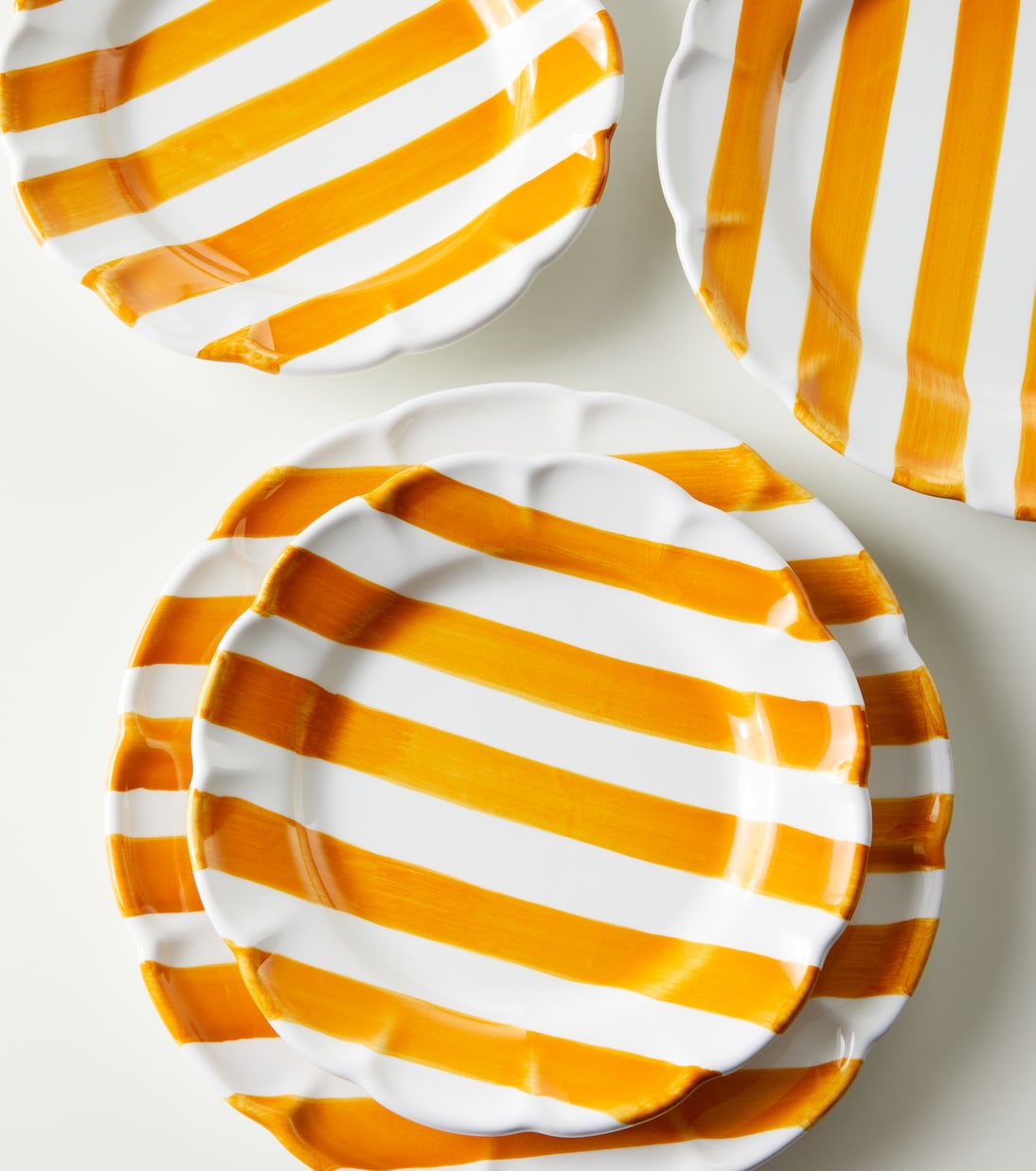 Righe set of 2 ceramic dessert plates | Cabana