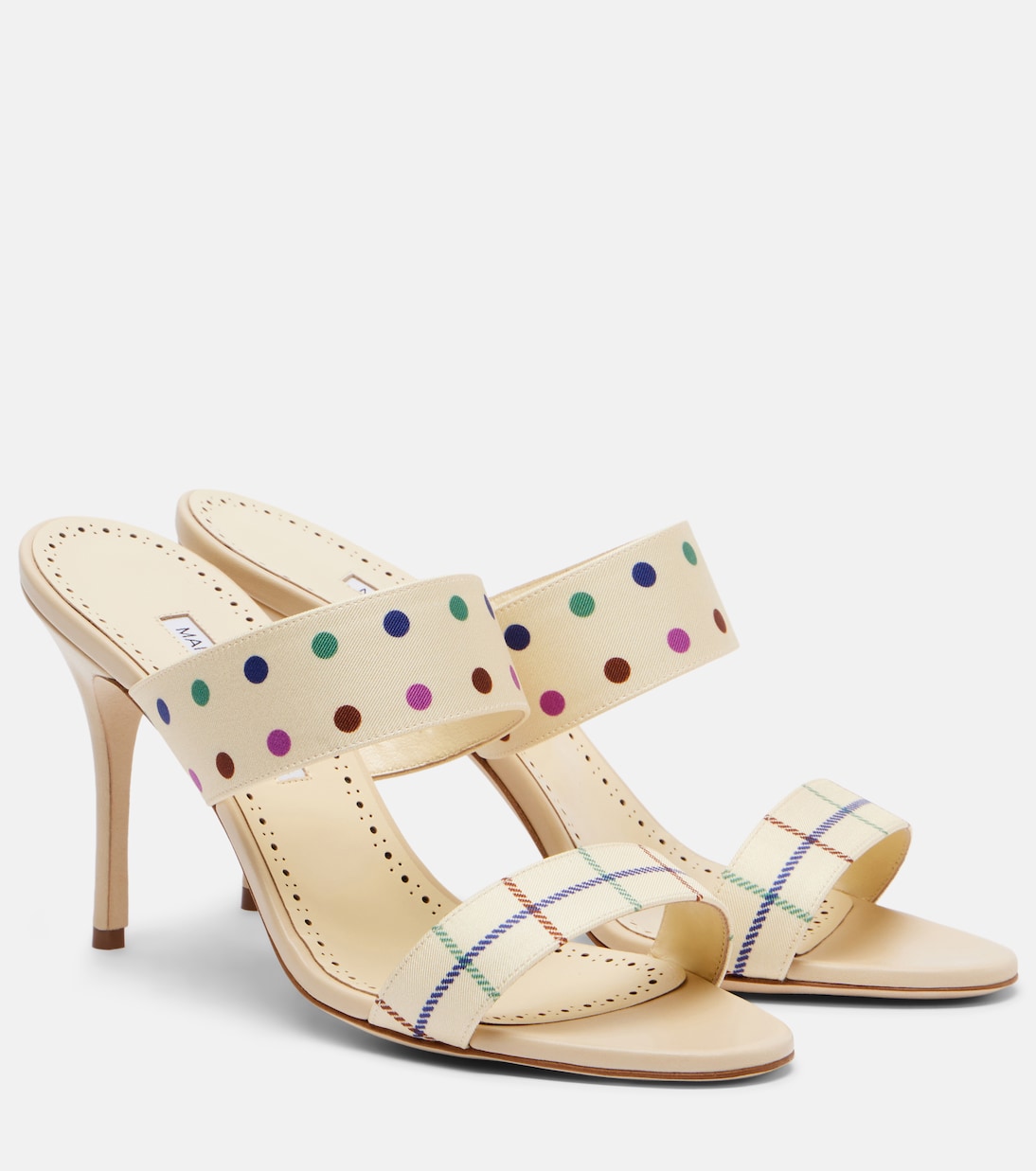 Mules Ralotapla en satin imprimées | Manolo Blahnik