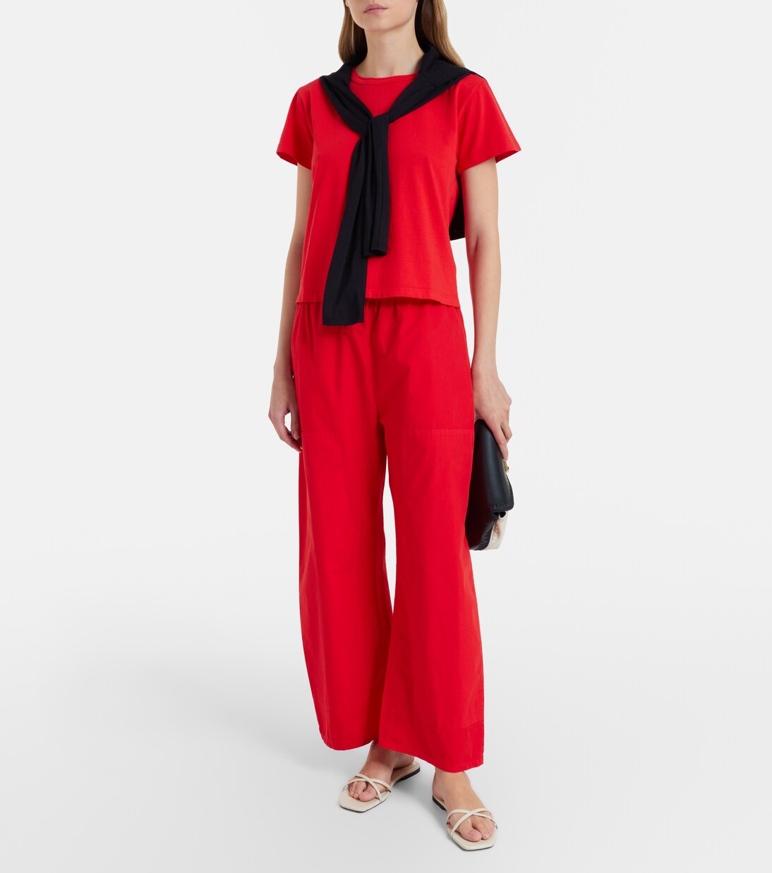 Kyoto cropped cotton wide-leg pants | Leset