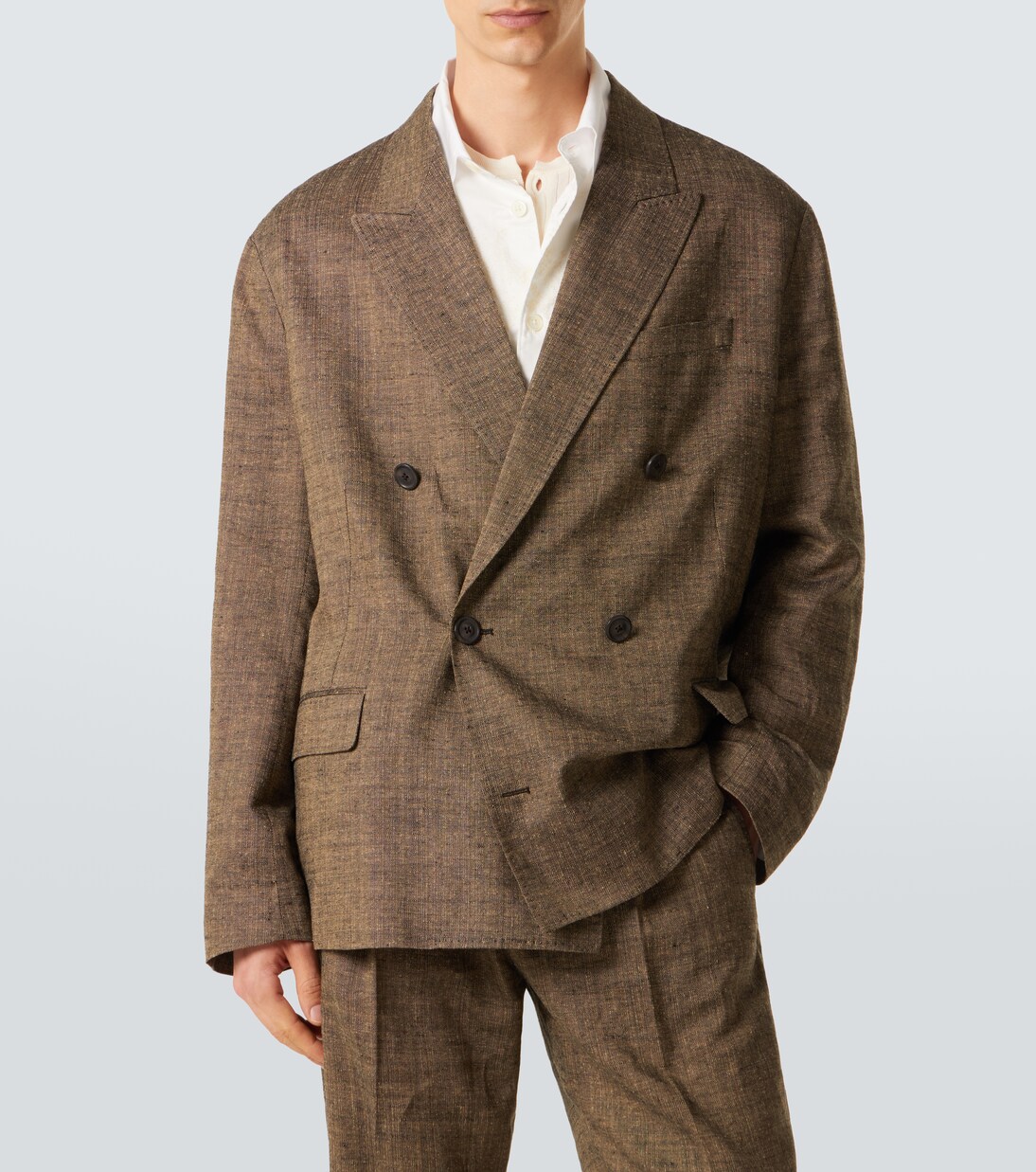Halt double-breasted linen, silk and cotton blazer | Our Legacy