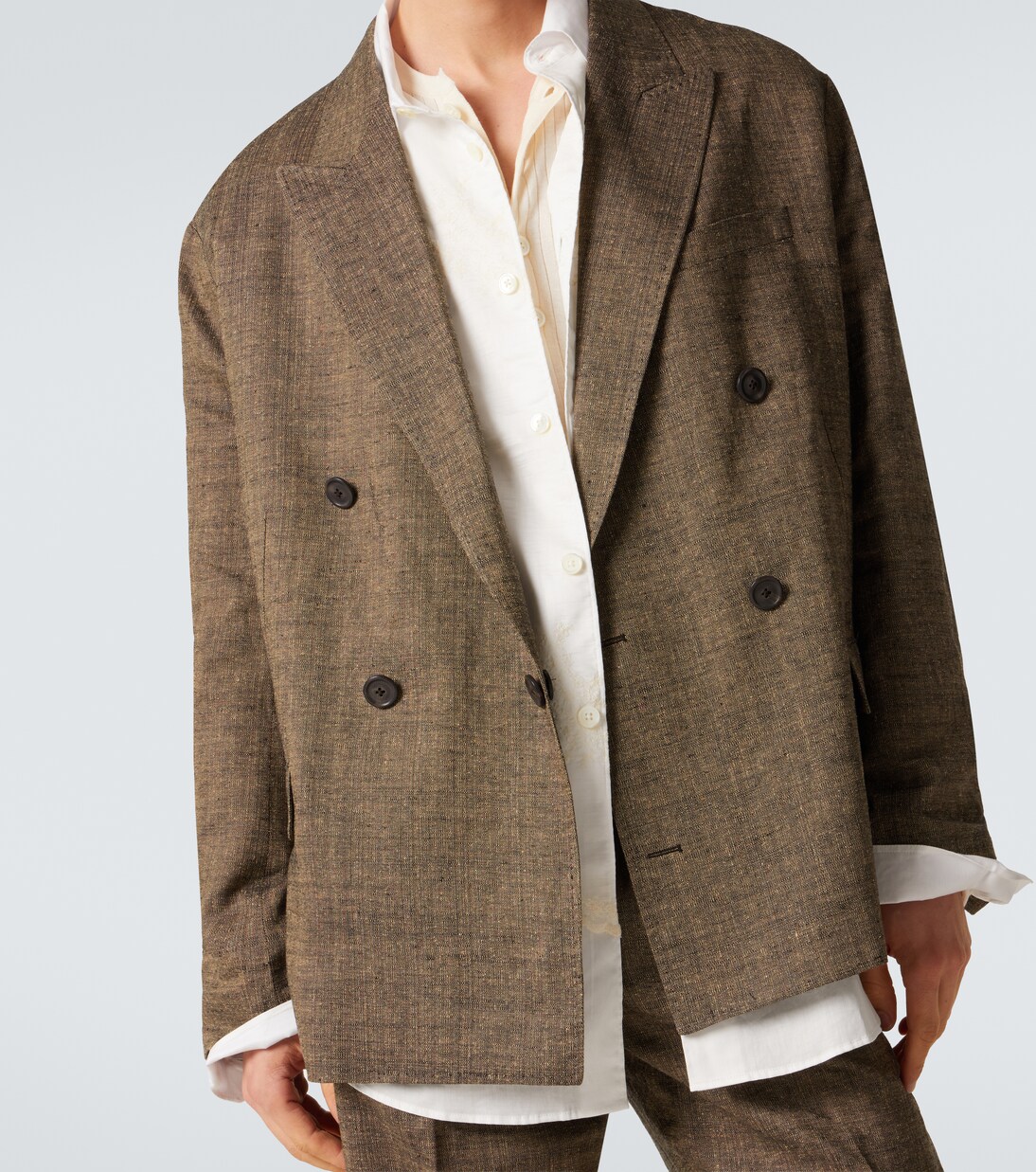 Halt double-breasted linen, silk and cotton blazer | Our Legacy