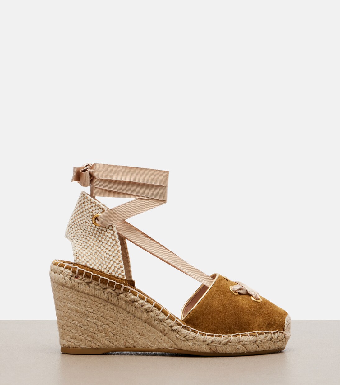 Espadrille-Wedges Resort aus Veloursleder | Valentino Garavani