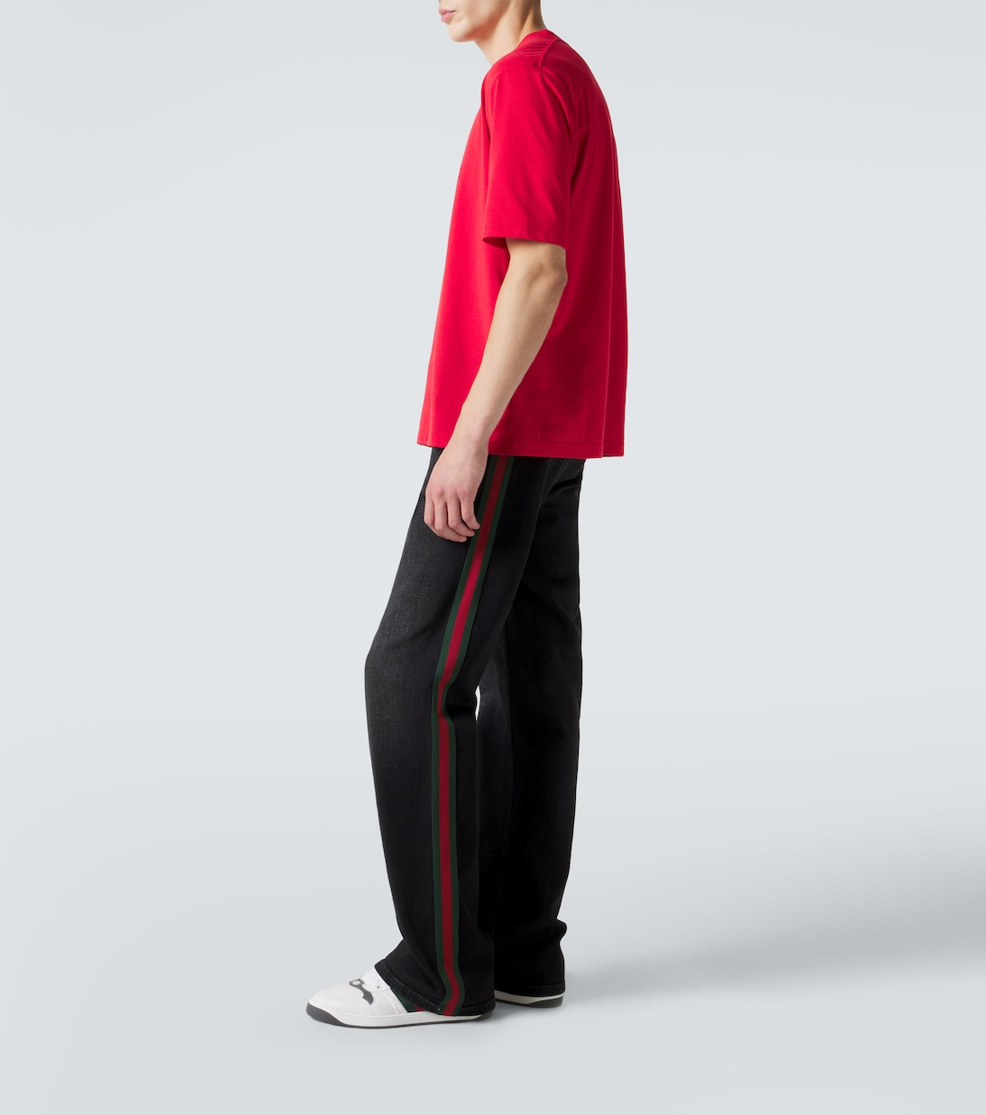 Screener leather-trimmed sneakers | Gucci