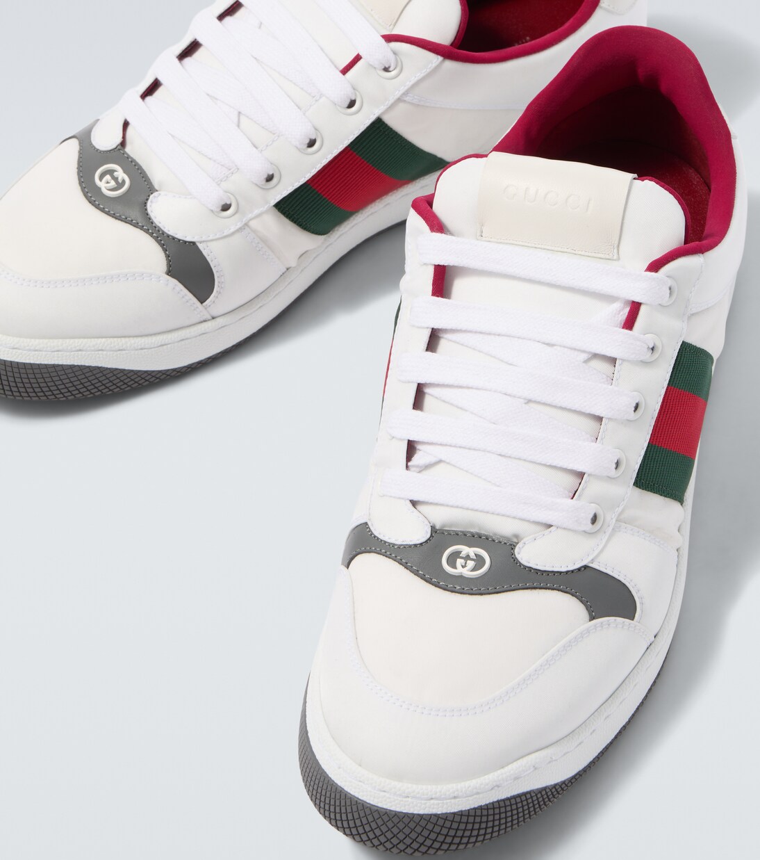 Screener leather-trimmed sneakers | Gucci