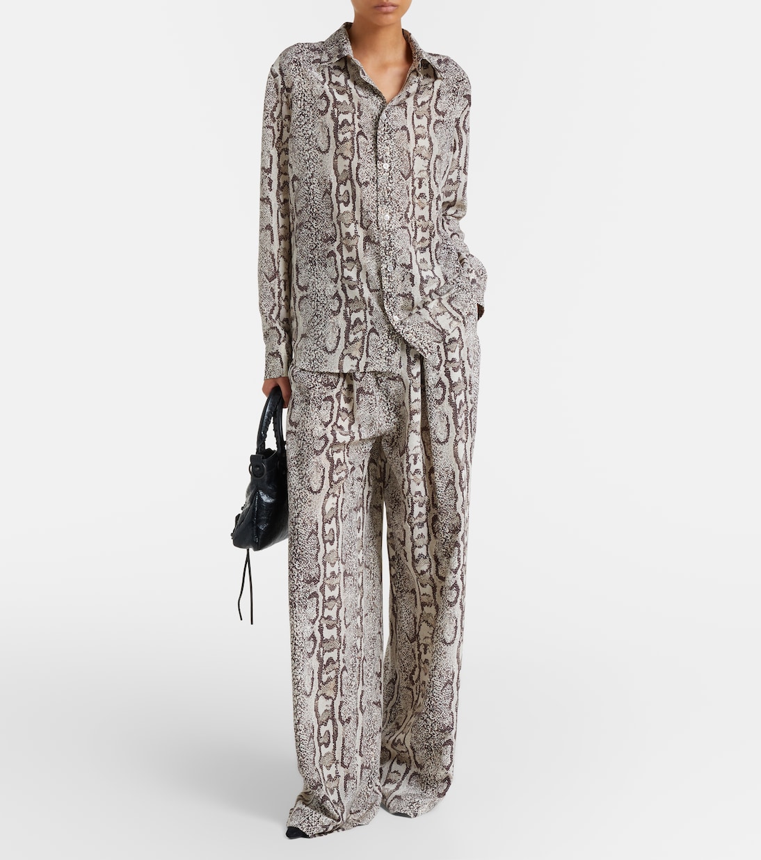 Snake-print silk palazzo pants  | Balenciaga