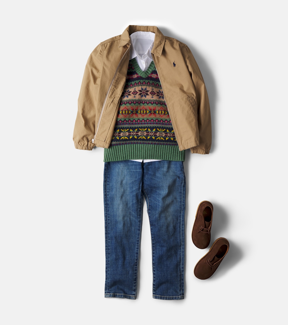 Fair Isle cotton and wool-blend sweater vest | Polo Ralph Lauren Kids