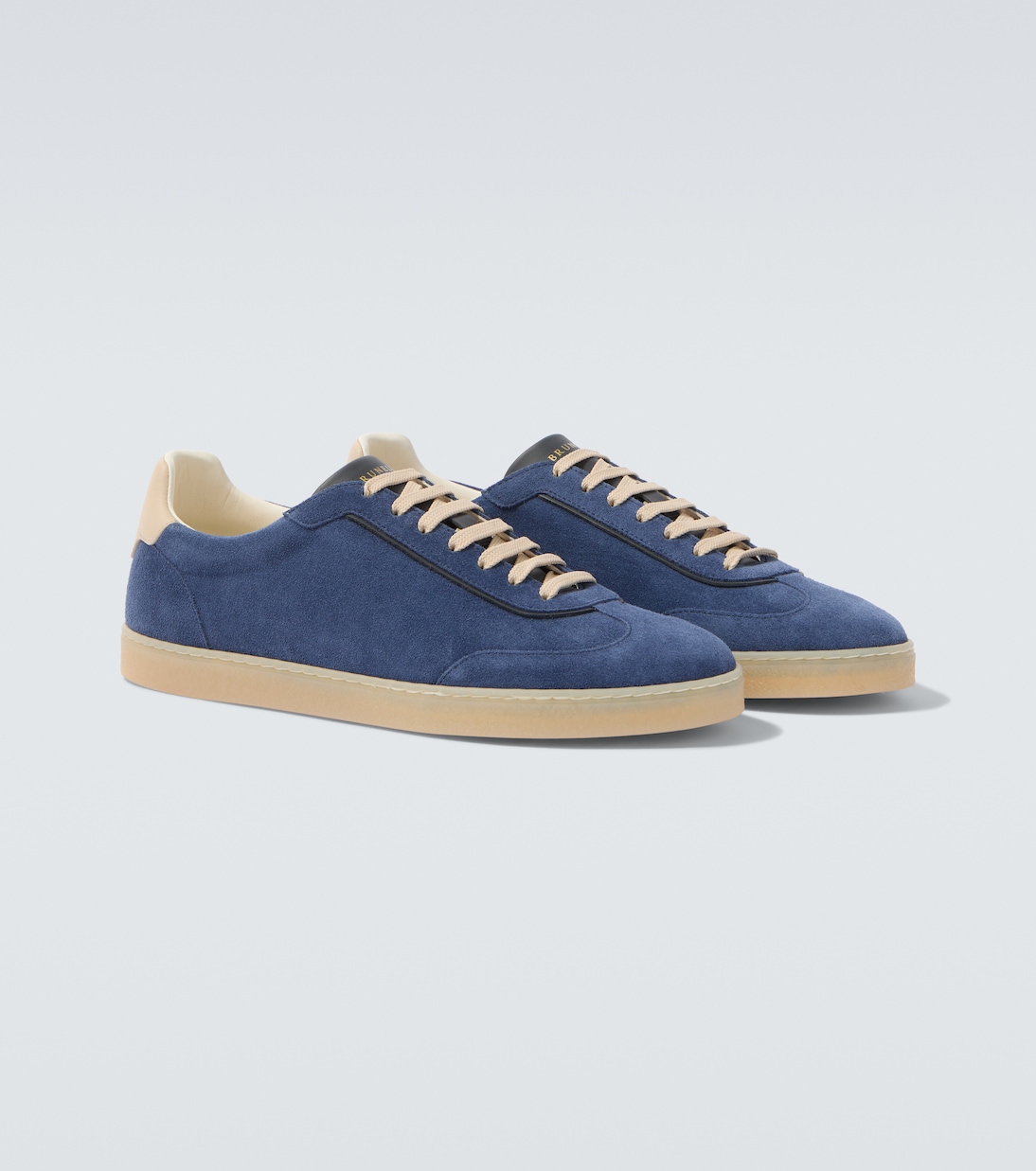 Leather-trimmed suede sneakers | Brunello Cucinelli