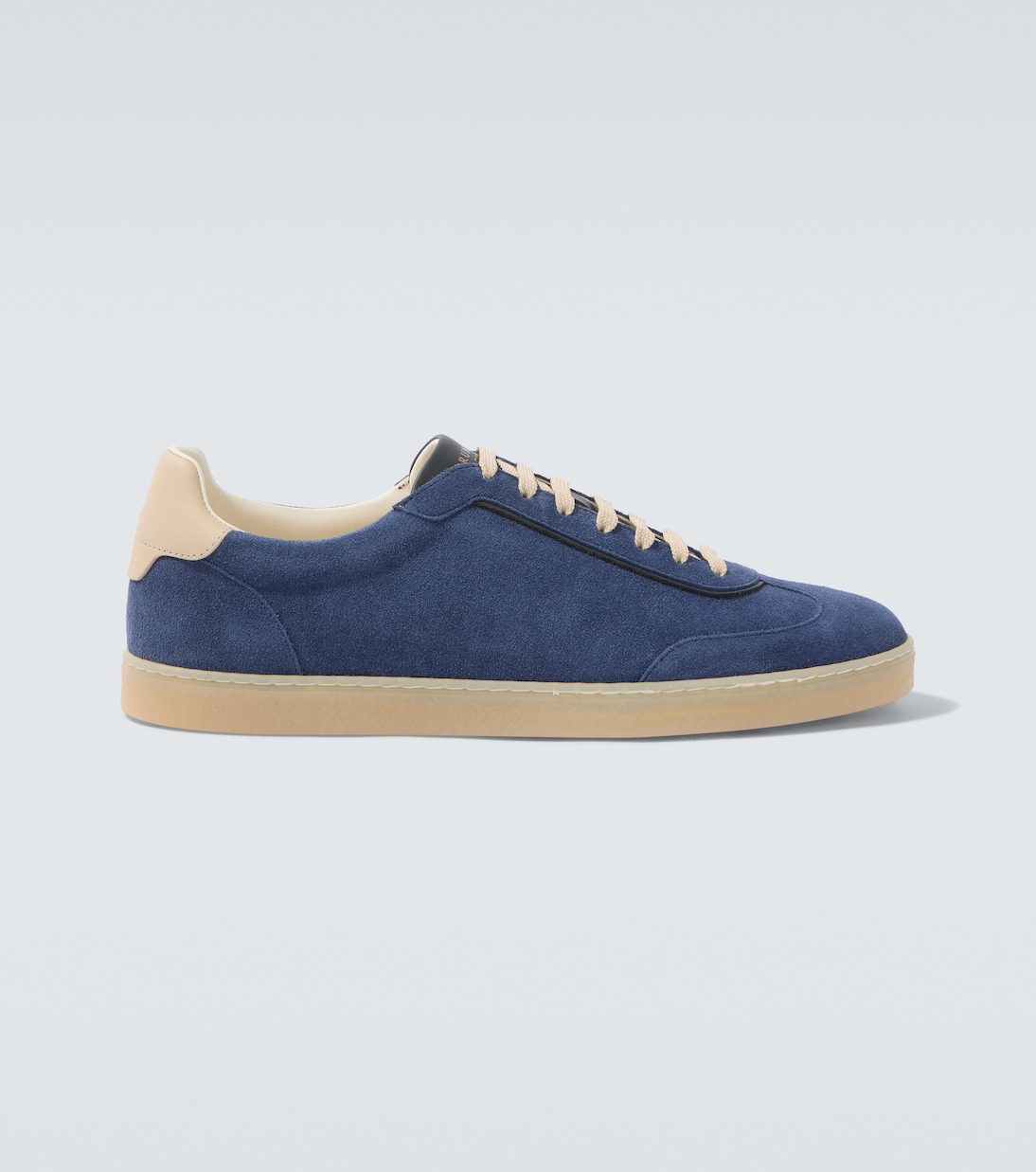 Leather-trimmed suede sneakers | Brunello Cucinelli