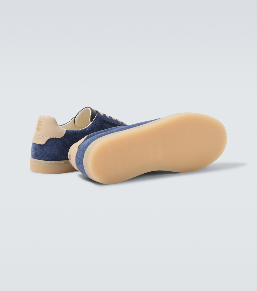 Leather-trimmed suede sneakers | Brunello Cucinelli