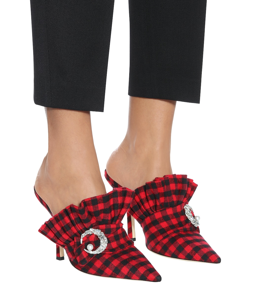 Checked mules | Midnight 00