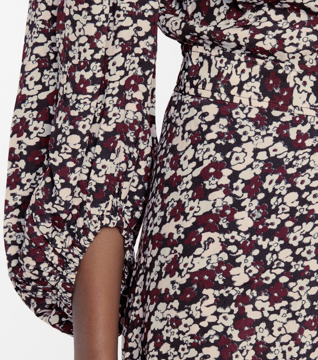 Robe portefeuille en crêpe à fleurs | Ganni