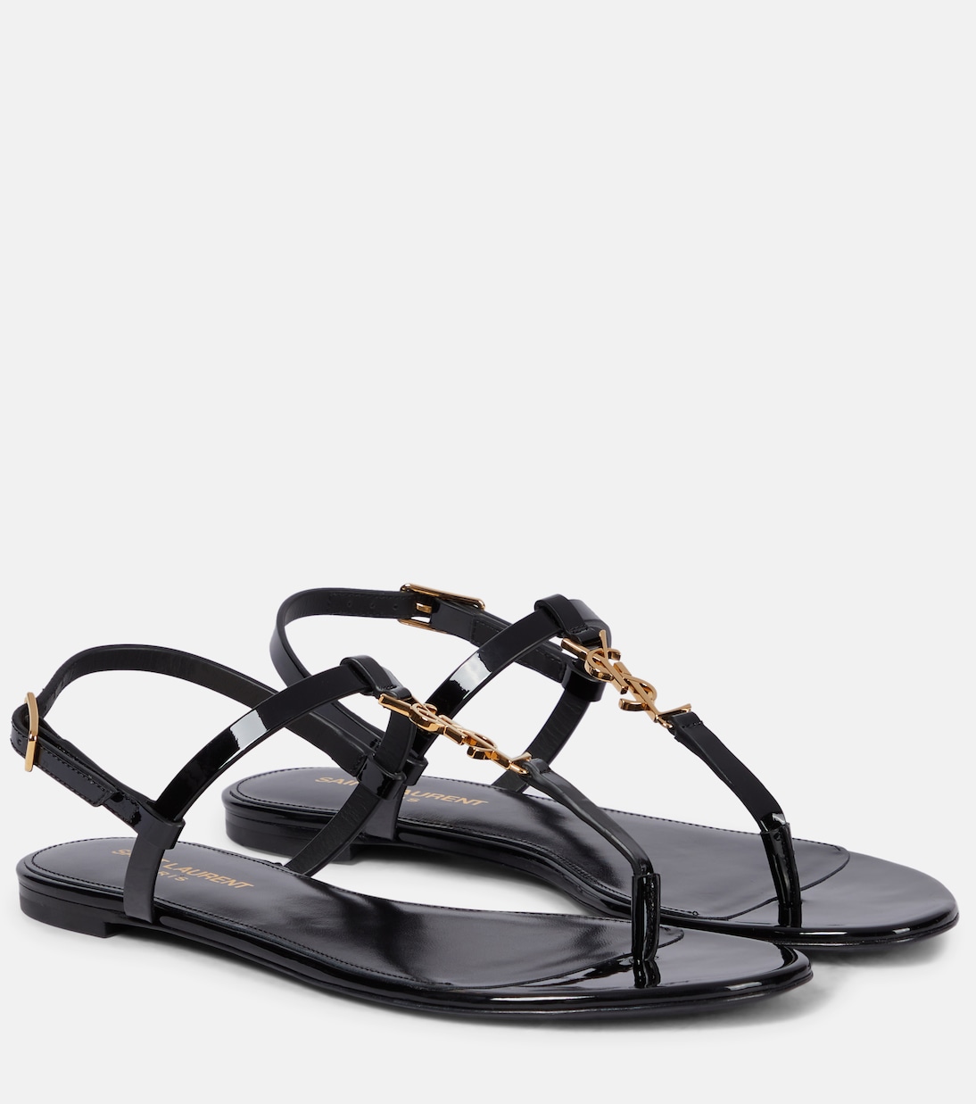 Cassandra patent leather thong sandals | Saint Laurent