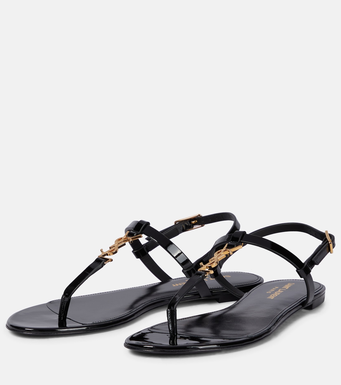 Cassandra patent leather thong sandals | Saint Laurent