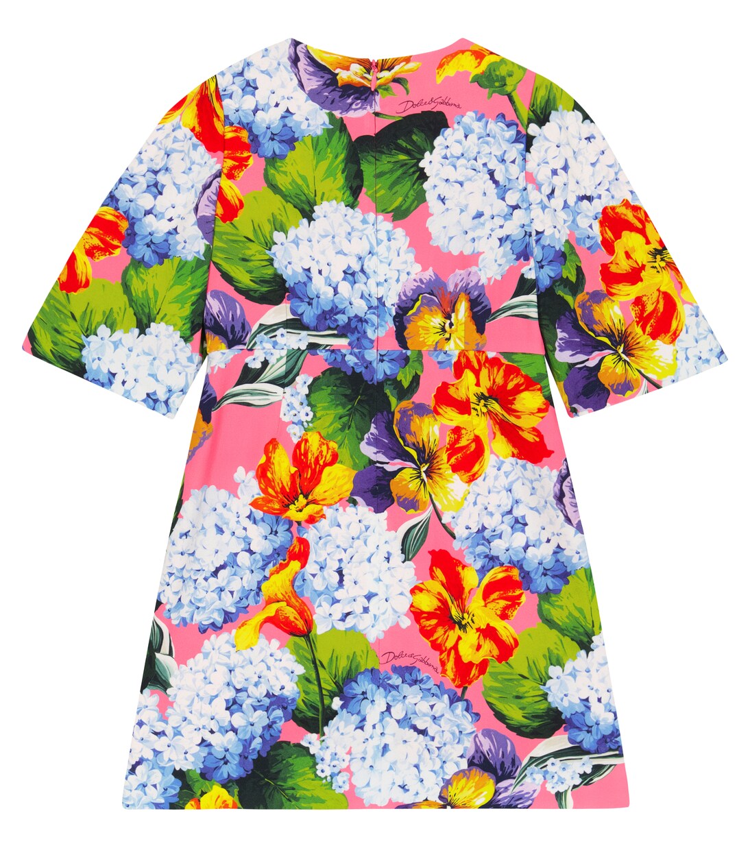 Robe en crêpe à fleurs | Dolce&Gabbana Kids