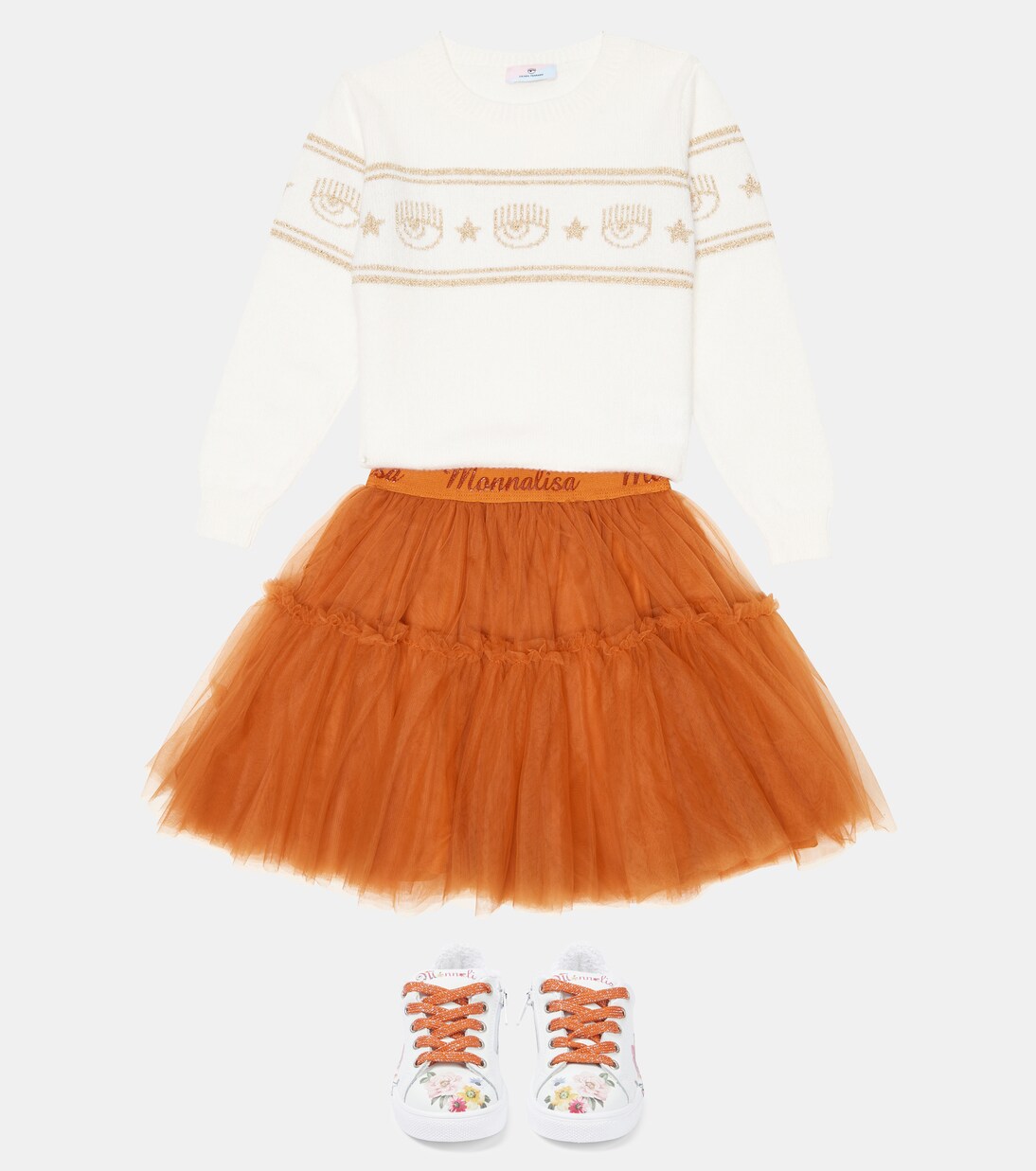 x Chiara Ferragni intarsia sweater | Monnalisa