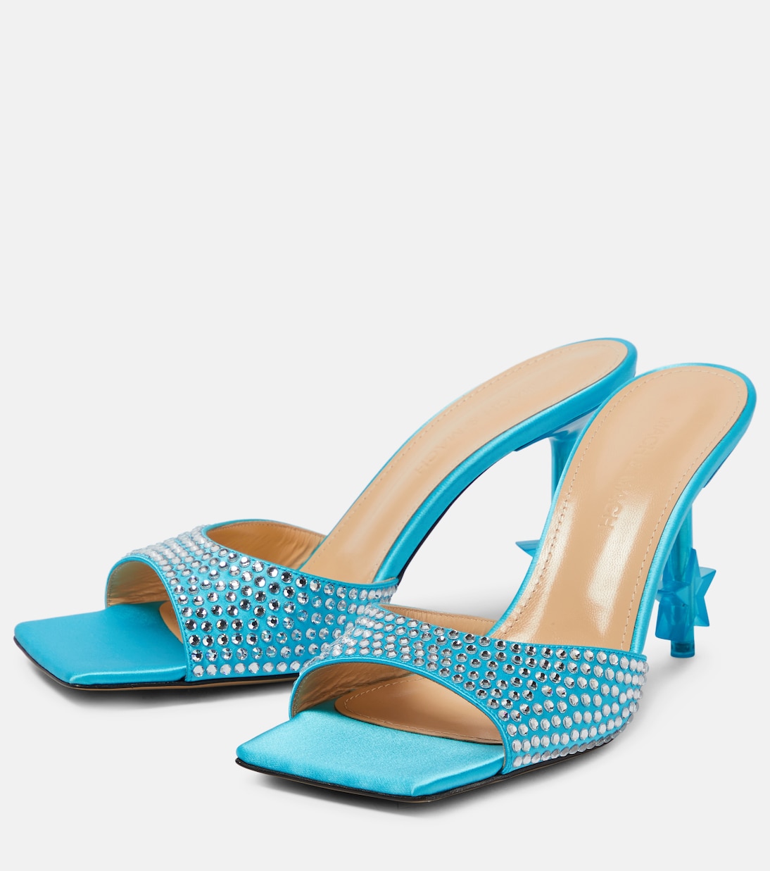 Verzierte Pantoletten Star aus Satin | Mach & Mach