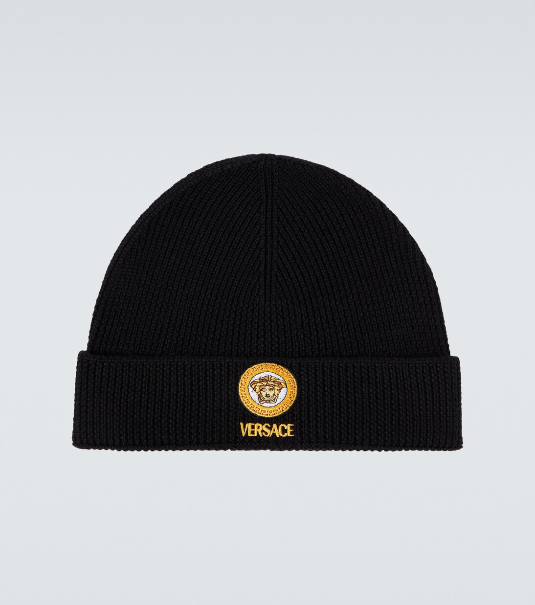 Medusa embroidered wool beanie | Versace