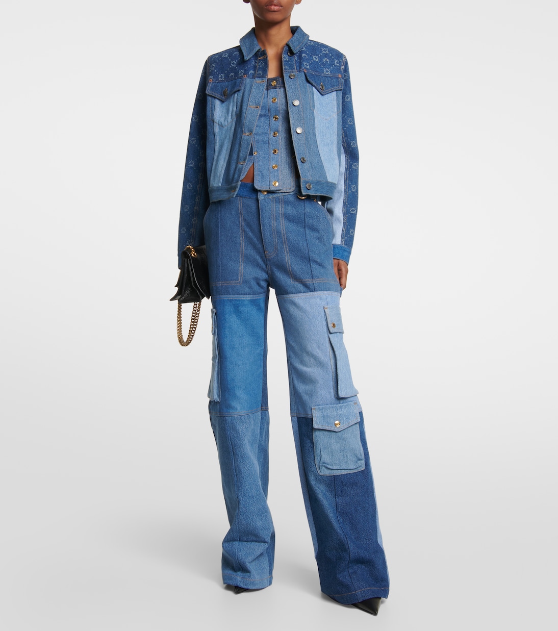 High-Rise Wide-Leg Jeans Monogram | Marine Serre