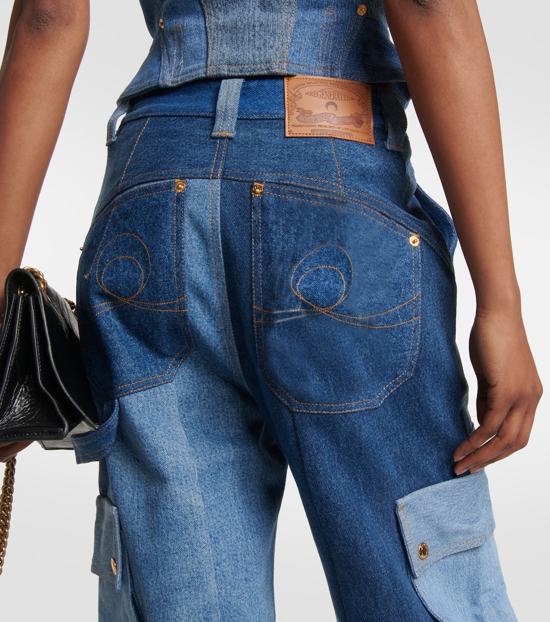 High-Rise Wide-Leg Jeans Monogram | Marine Serre