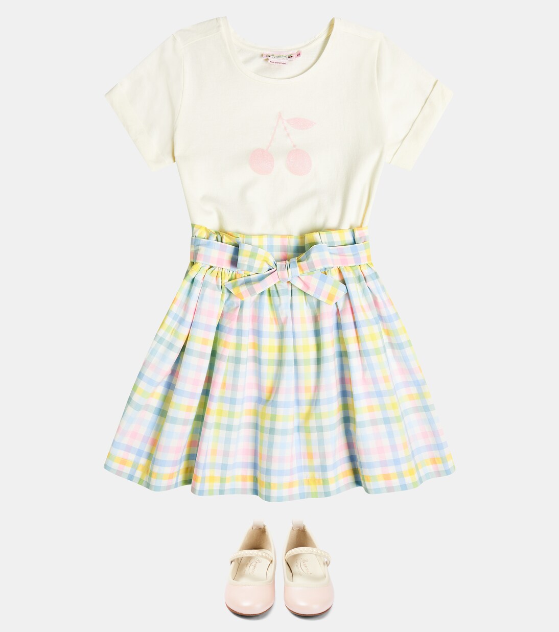 Tuie checked cotton skirt | Bonpoint