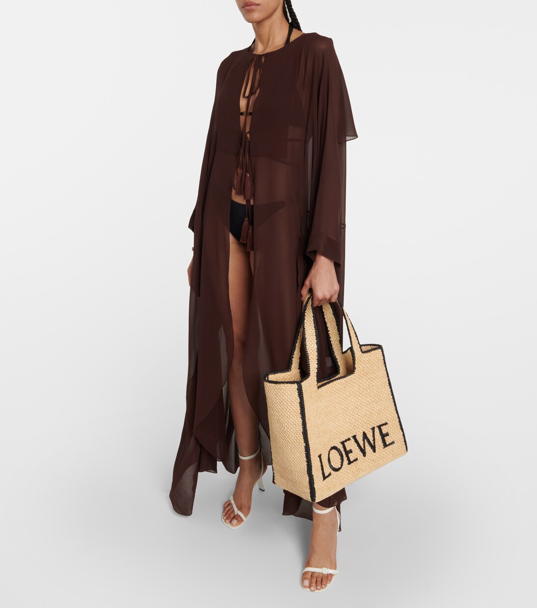 Paula's Ibiza - Shopper Font Large in rafia | Loewe