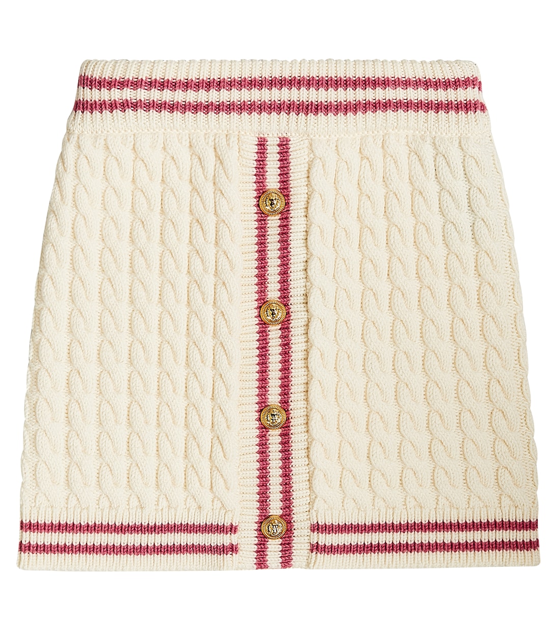 Gonna in maglia a trecce di lana vergine | Balmain Kids