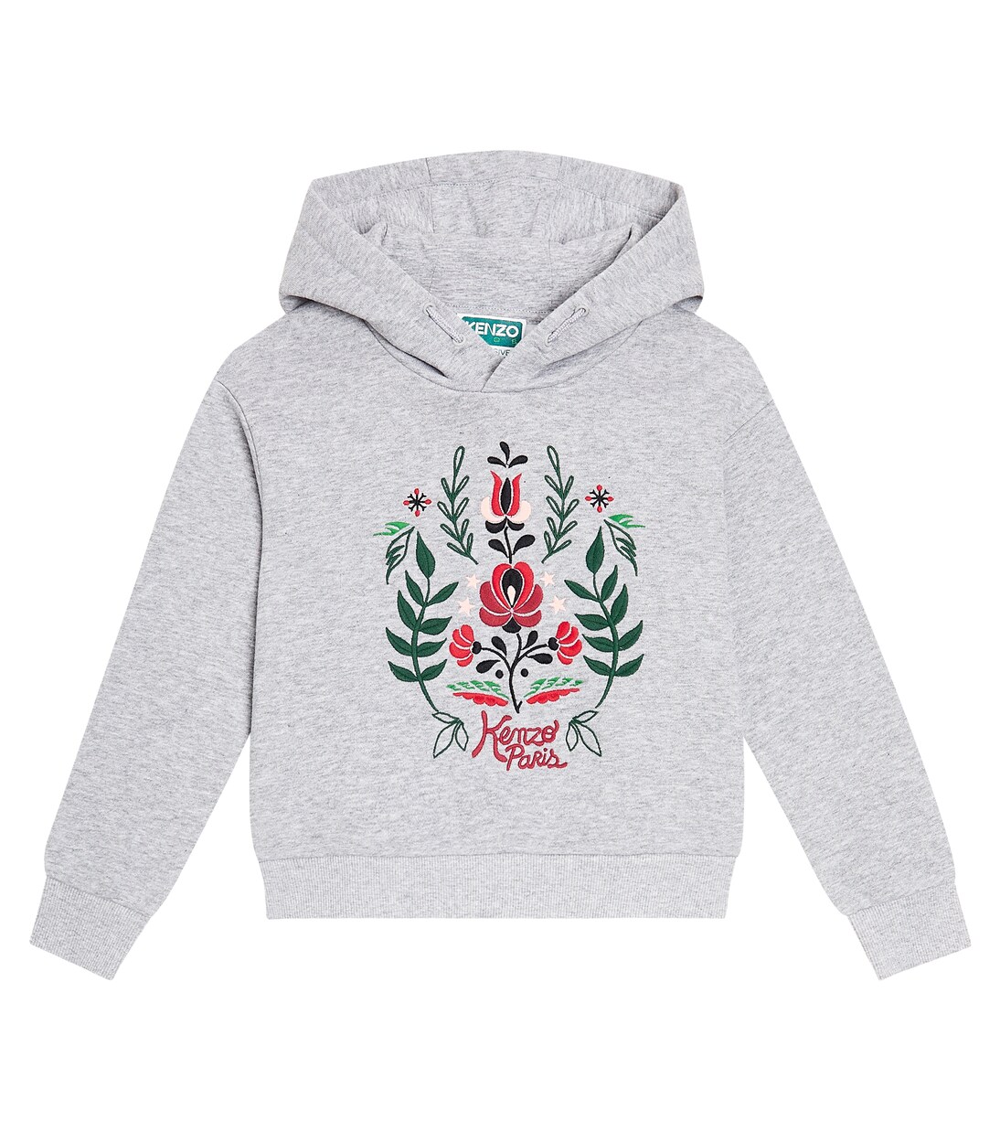 Embroidered cotton jersey hoodie | Kenzo Kids