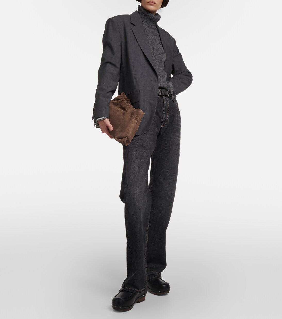 Suede shoulder bag | Brunello Cucinelli