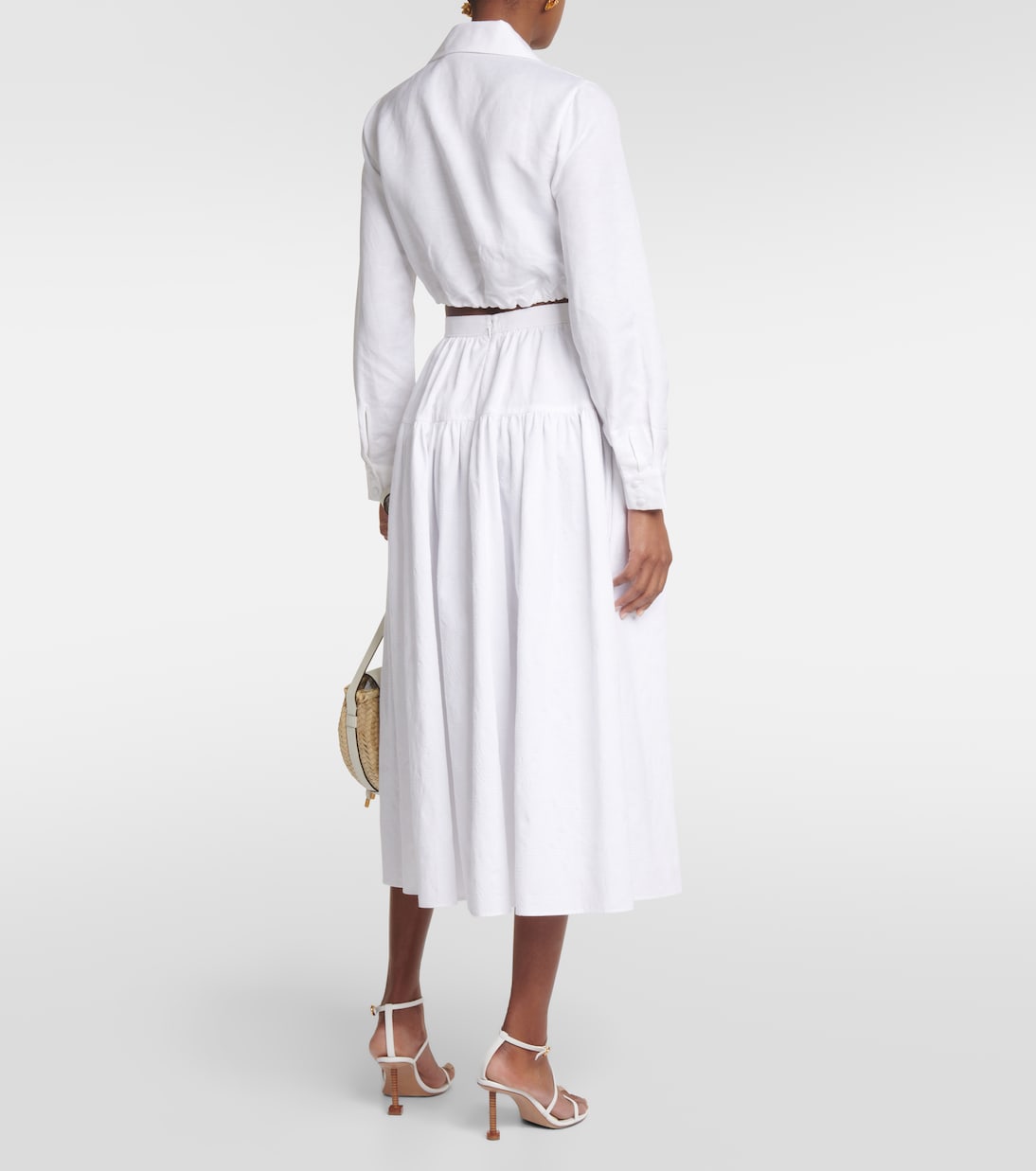 Knot-detail linen blend crop top | Adriana Degreas