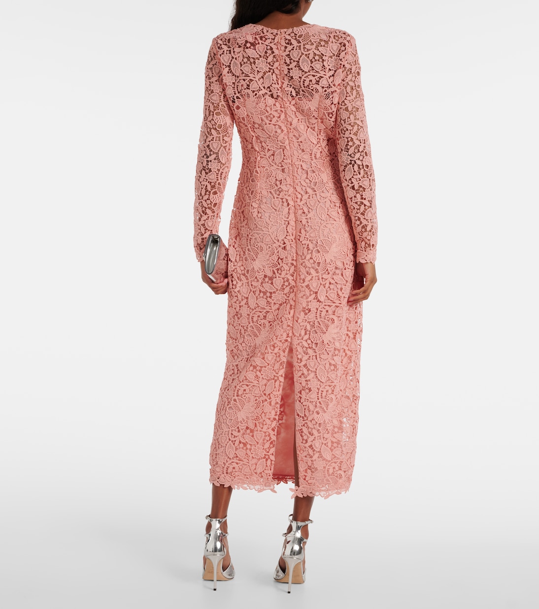 فستان ميدي من الدانتيل | Carolina Herrera