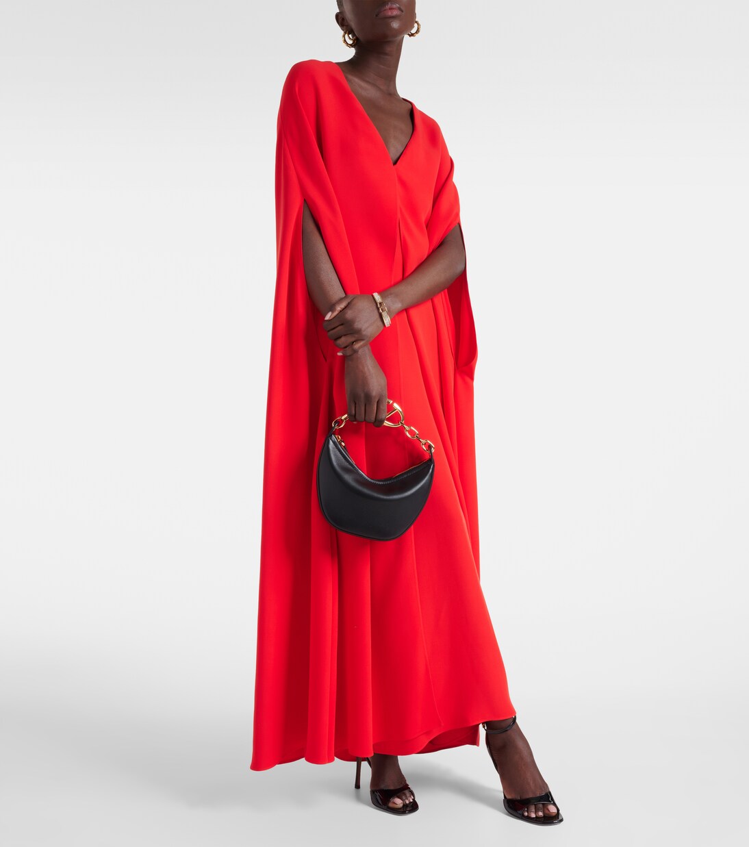 Caped silk gown | Valentino