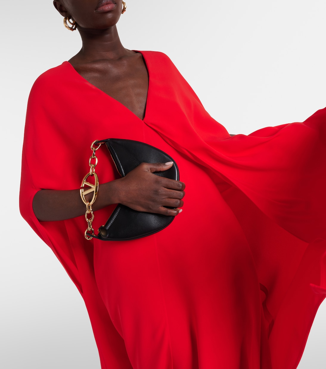 Caped silk gown | Valentino