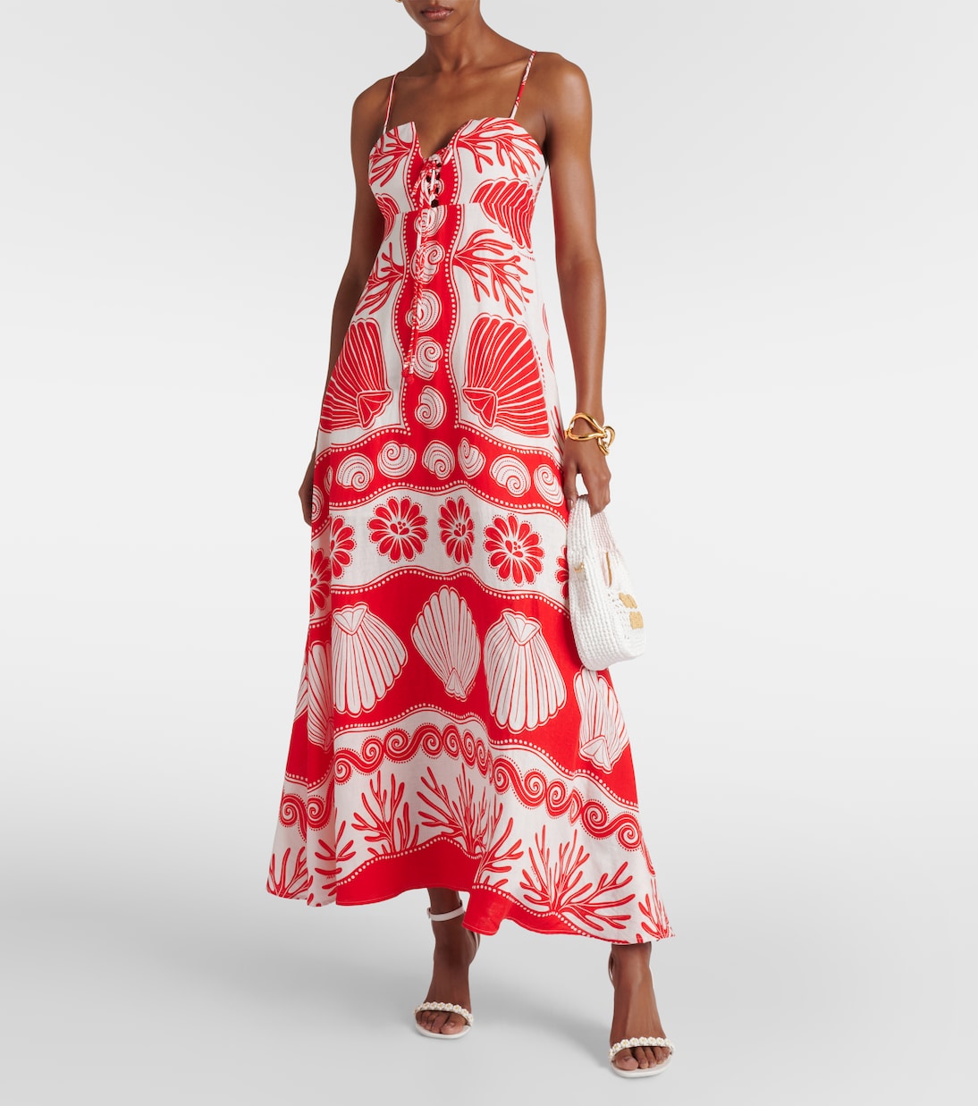 Robe longue Ainika Shell en lin | Farm Rio